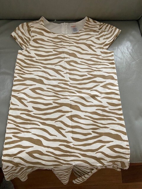 Gymboree Girl Zebra Print white gold Dress S 10 lined party evening spring summe