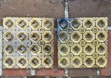 A.E. TILE CO. POTTERY PAIR OF VICTORIAN 6" SQUARE TILES (1875-1935)