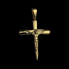 Gold Crucifix Jesus Pendant 18k Stamped Gold Filled Necklace Pendant QUALITY