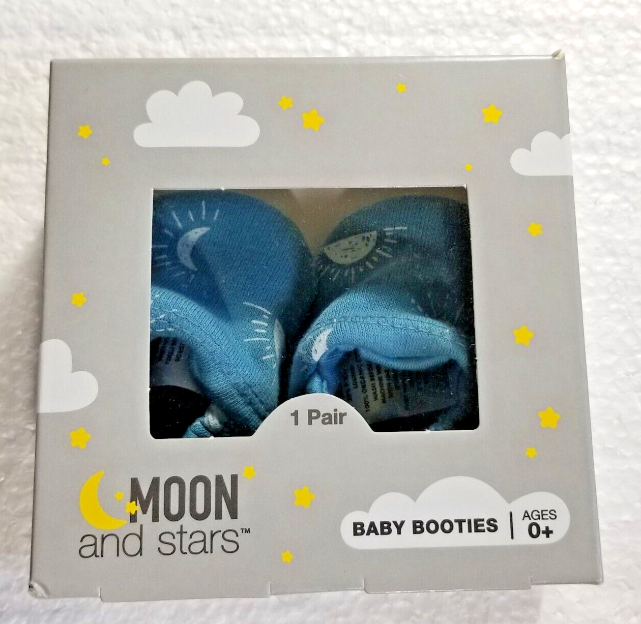 Baby Booties Boxed Set Cute & Soft  Blue Moon Design Great Gift New