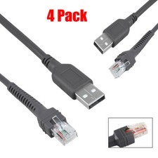 Cable Pkpower 4 piezas USB A macho a RJ45 para escáner de código de barras Symbol LS4278 LS2208