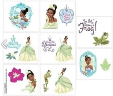 Tiana Disney Princess Frog Movie Kids Birthday Party Favor Temporary Tattoos