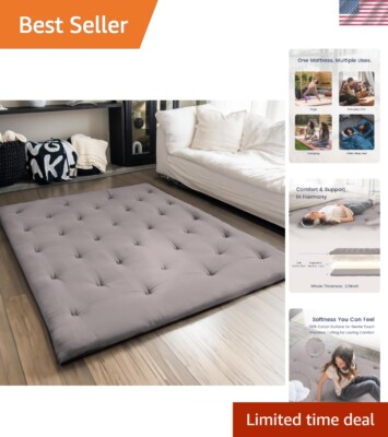 Portable Grey Japanese Futon Mattress | 2.5'' Thicken Foldable Sleeping Pad