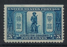 Scott 619- MH- 5c The Minute Man, Lexington Concord Issue- 1925- unused mint