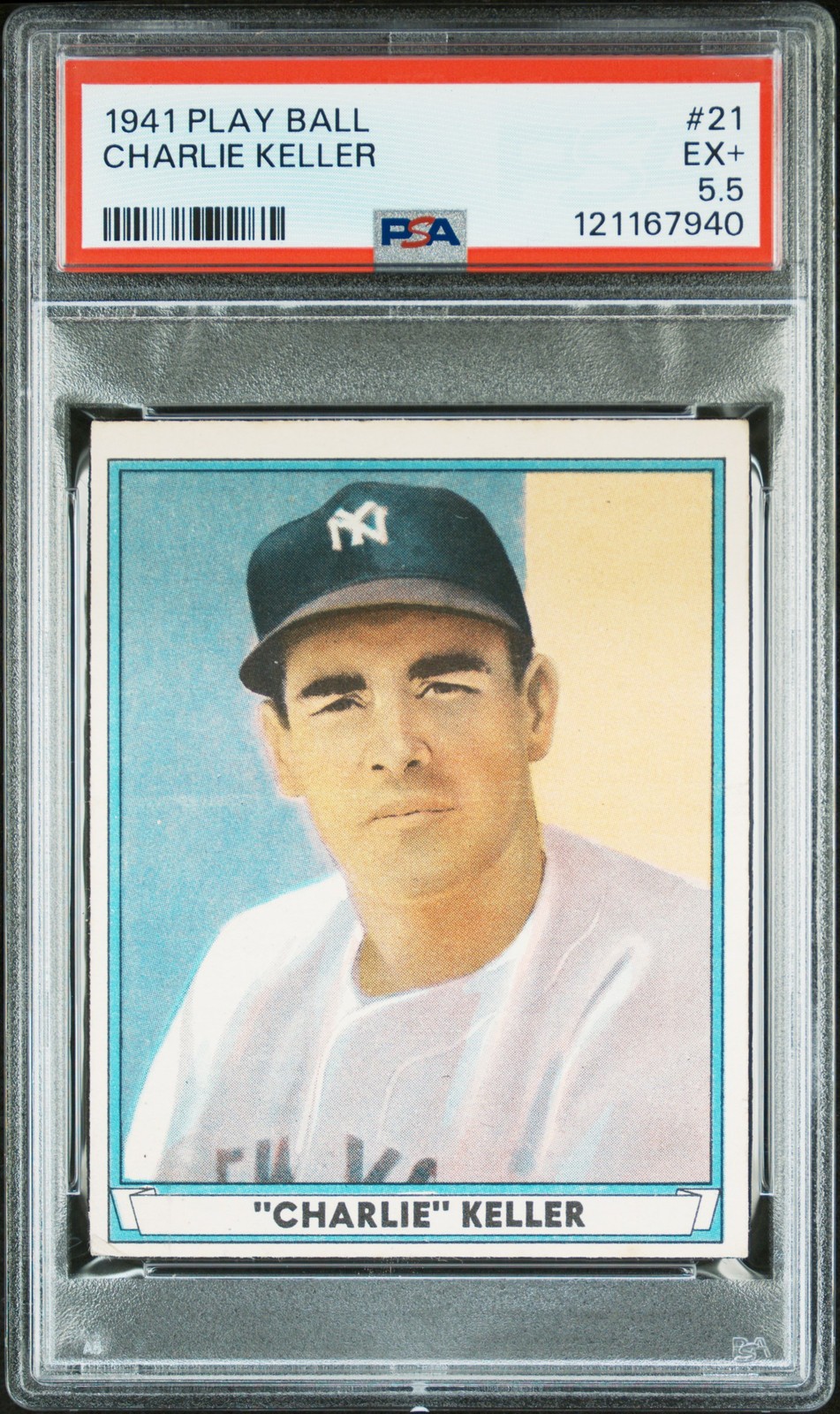 1941 PLAY BALL #21 CHARLIE KELLER PSA 5.5