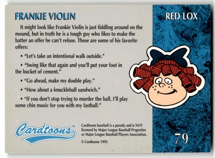 1995 Cardtoons Frankie Violin #79 Boston Red Sox Frank Viola - Image 2 of 2