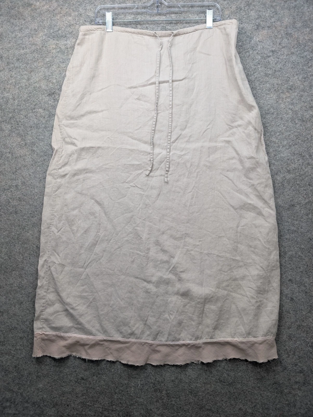 J Jill Skirt Women's Large Beige Linen Maxi Modest Lagenlook Minimalist Coastal