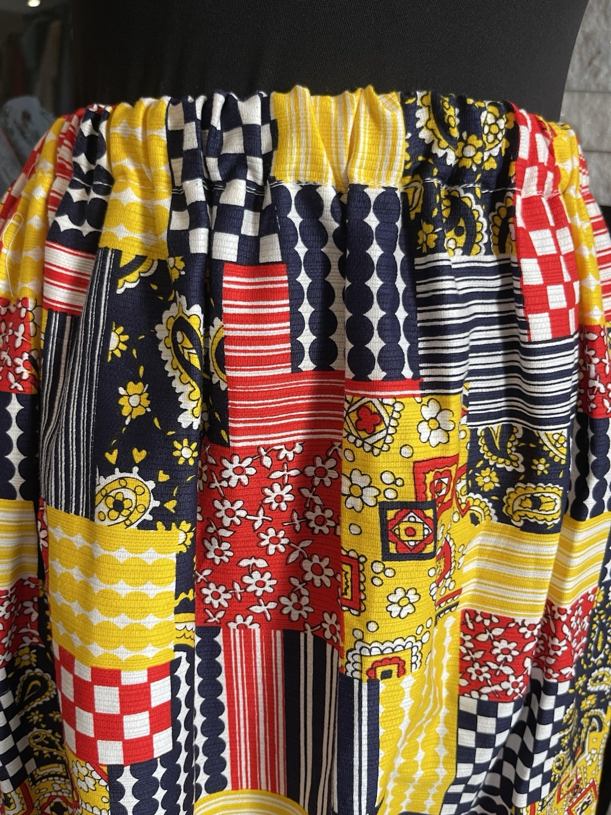 Vintage Handmade Patchwork A Line Full Skirt - image 2