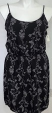 Old Navy Floral Print Cami Dress Black White Sleeveless Mini XL NWT Summer
