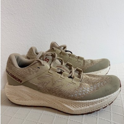 Salomon Aero Glide 2 Shoes Mens 10.5 Beige Road Running Sneakers 477973