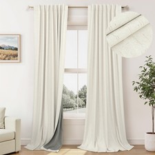 100 Blackout Curtains 84 Inch Length 2 52"W x 84"L Pack of 2 , Natural
