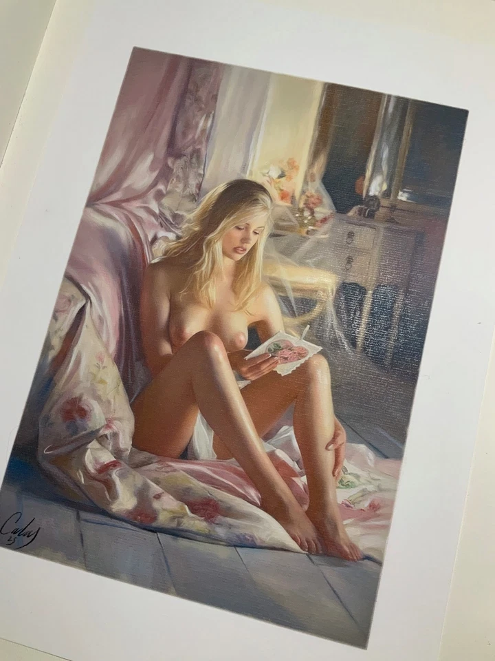 Calas, J-M_Pastel Original Femme Érotique art Nude A3 sur Papier Ingres - Photo 4/4