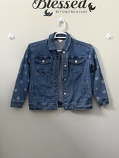 CharlotteStylish Kids Blue Denim Jacket with Heart Patterns