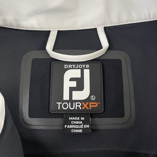 FootJoy Dryjoys Tour XP Herren L schwarz weiß 1/4 Zip Kurzarm Regen Wind Jacke - Bild 4 von 12