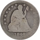 1846 Liberty Seated Silver Quarter AG Uncertified