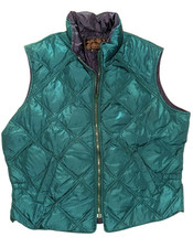 Vintage Eddie Bauer Premium Goose Down Teal Puffer Vest Womens Size XL USA MADE