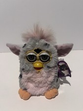 Vintage Tiger Electronics FURBY 1998 Original Grey Leopard Spots Pink Fur WORKS 