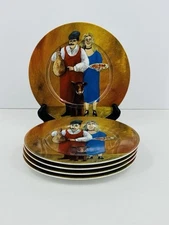 Guy Buffet ESCHENBACH Butcher Storefronts 8” Salad Plate (Set Of 5) RARE & MINT