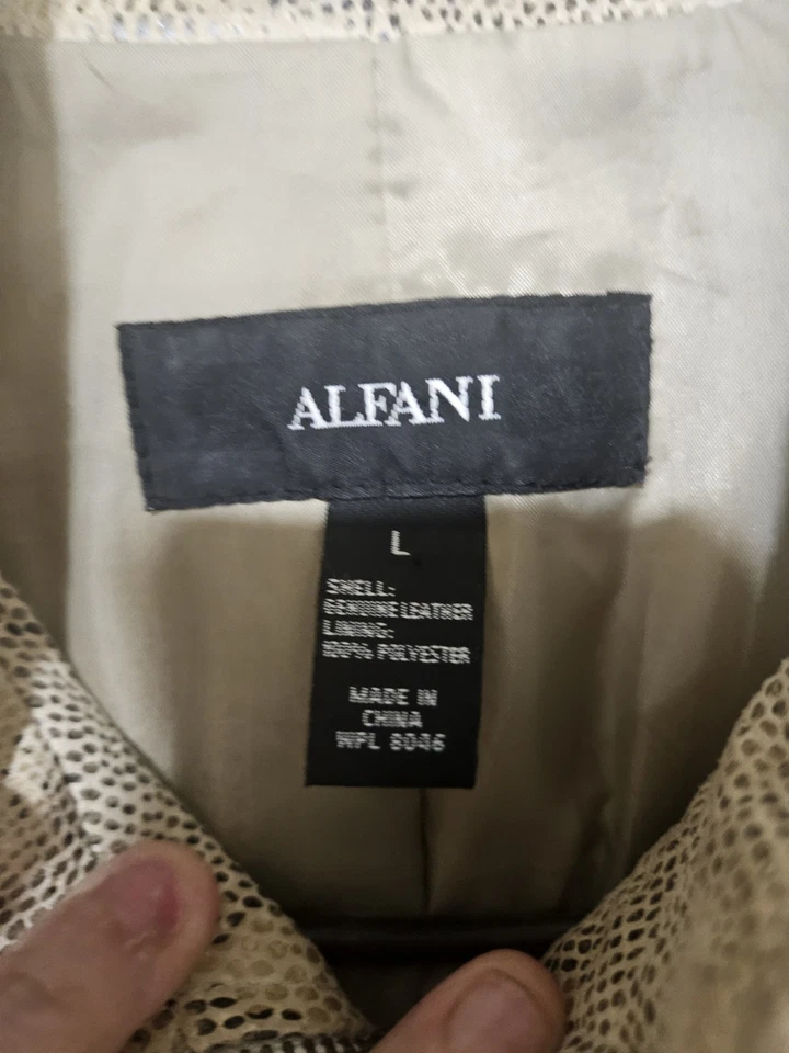Chaqueta de cuero Alfani Sneake Skin talla L Foto 3 de 4