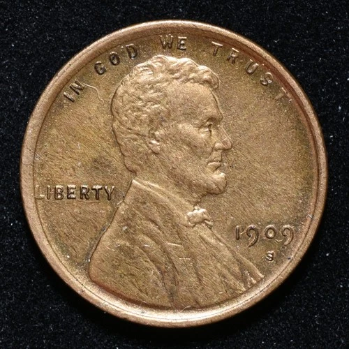1909-S Lincoln Wheat Cent / AU / Lightly cleaned