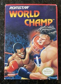 💦 NES World Champ ROMSTAR - Ex-Rental - No Manual - Lite H2O Box Dmg - WORKS!