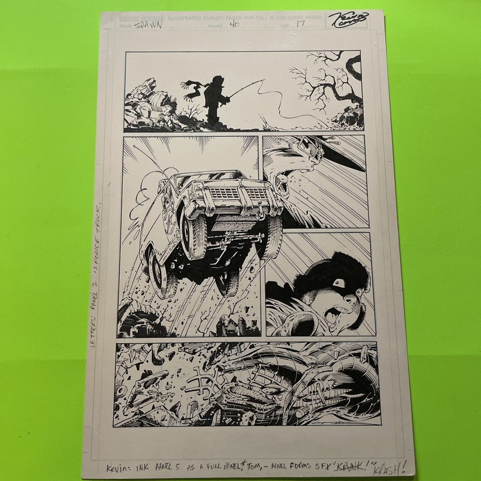 Spawn #40 Pg 17 ORIGINAL COMIC ART Tony Daniel Ink Kevin Conrad Comic Art