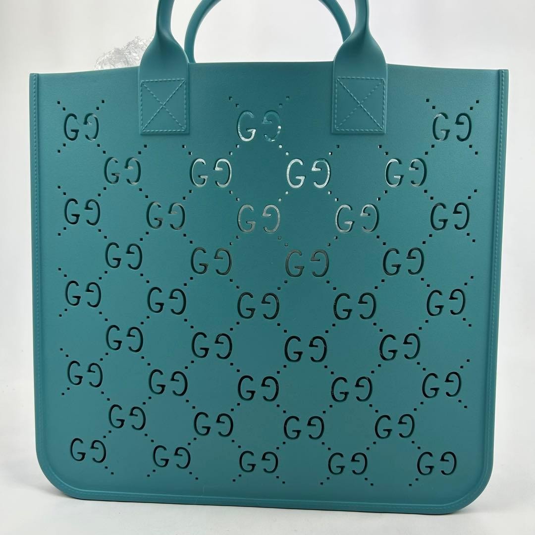 Gucci Kids Tote Bag GG Cutwork Punching Light Blue Authentic Unused thumbnail 4
