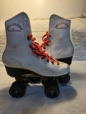 Retro Roller Derby Roller Star Skates - White High-Top Quad Skates As-Is Size 6