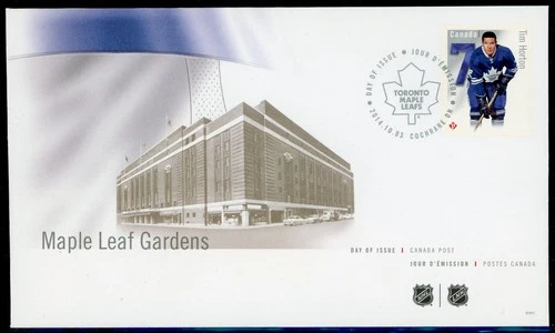 CANADA 2014 ORIGINAL SIX MAPLE LEAF GARDEN TIM HORTON FIRST DAY COVER !! M05