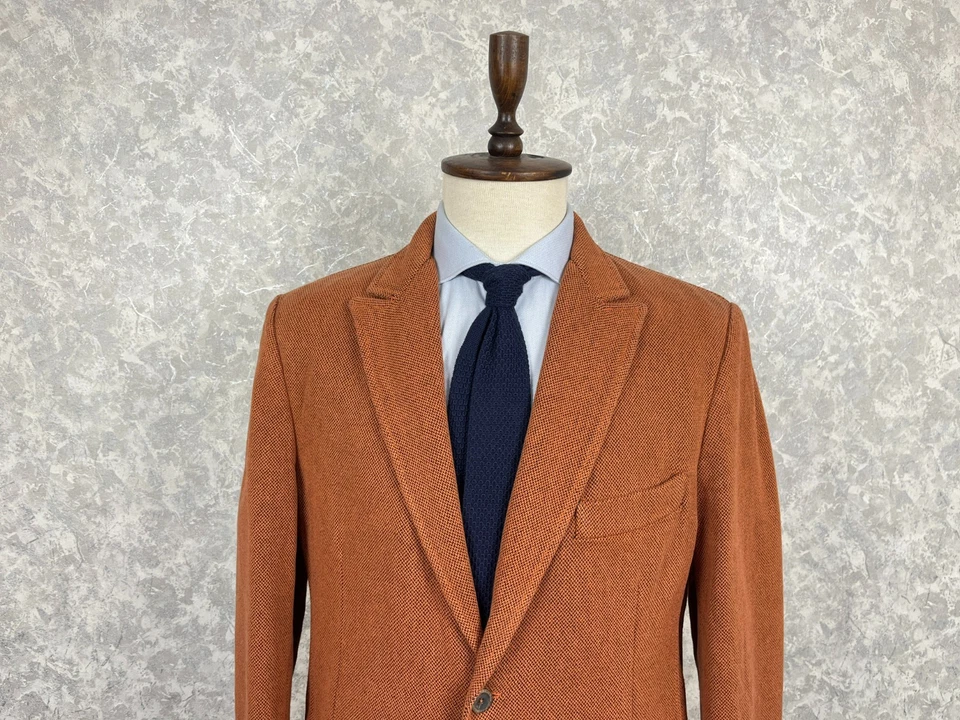 Blazer italiano LAB Pal Zileri naranja fino algodón solapas pico medio forrado 42 EU 52 Foto 2 de 4