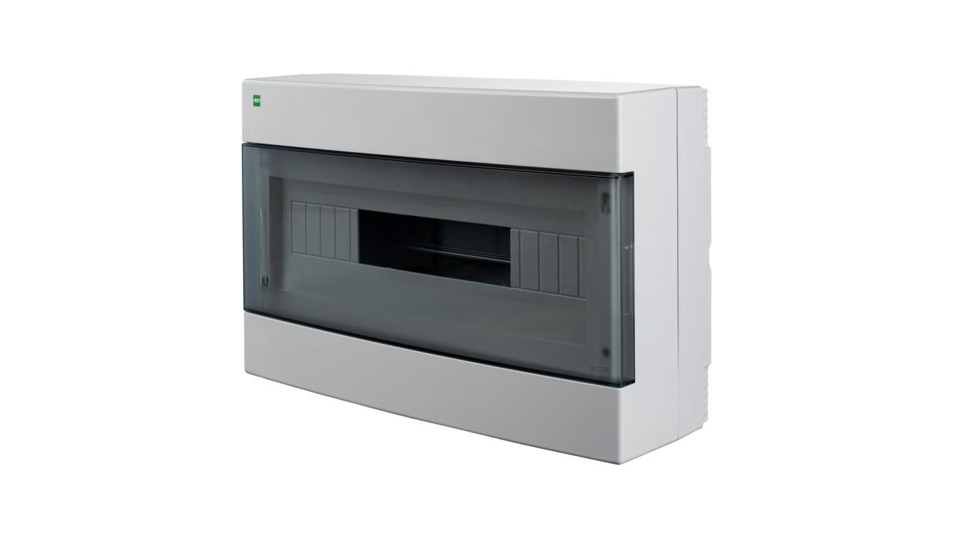 Surface-mounted modular switchboard AREO PE+N 1X18 IP40 white/smoke 3650-01