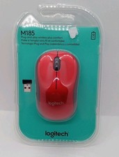 Logitech M185 Wireless Optical Mouse 2.4 GHz, Red