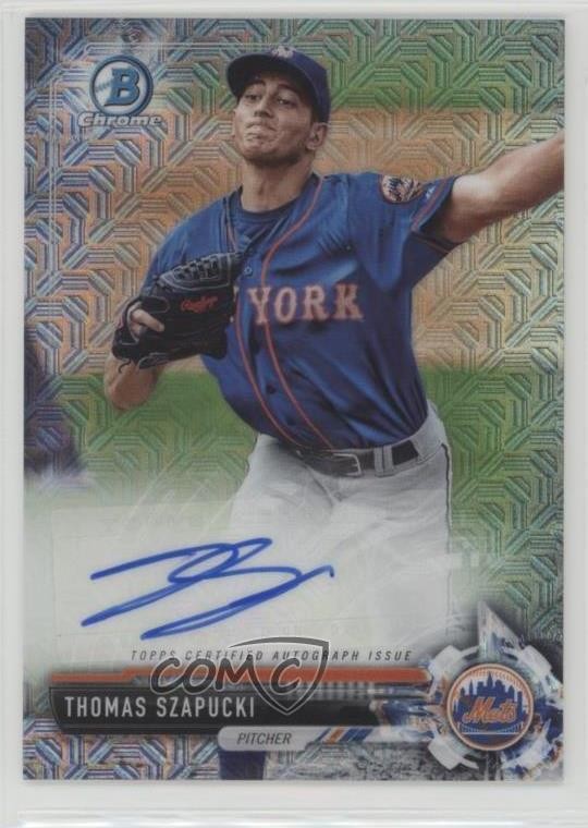 Thomas Szapucki #BMA-TS Baseball Cards 2017 Bowman Mega Box Chrome Autographs trading card — raw and PSA graded price guide