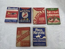 Lot Of 6 VINTAGE CRAYON PACKS. ALL DIFFERENT. New And Gently Used