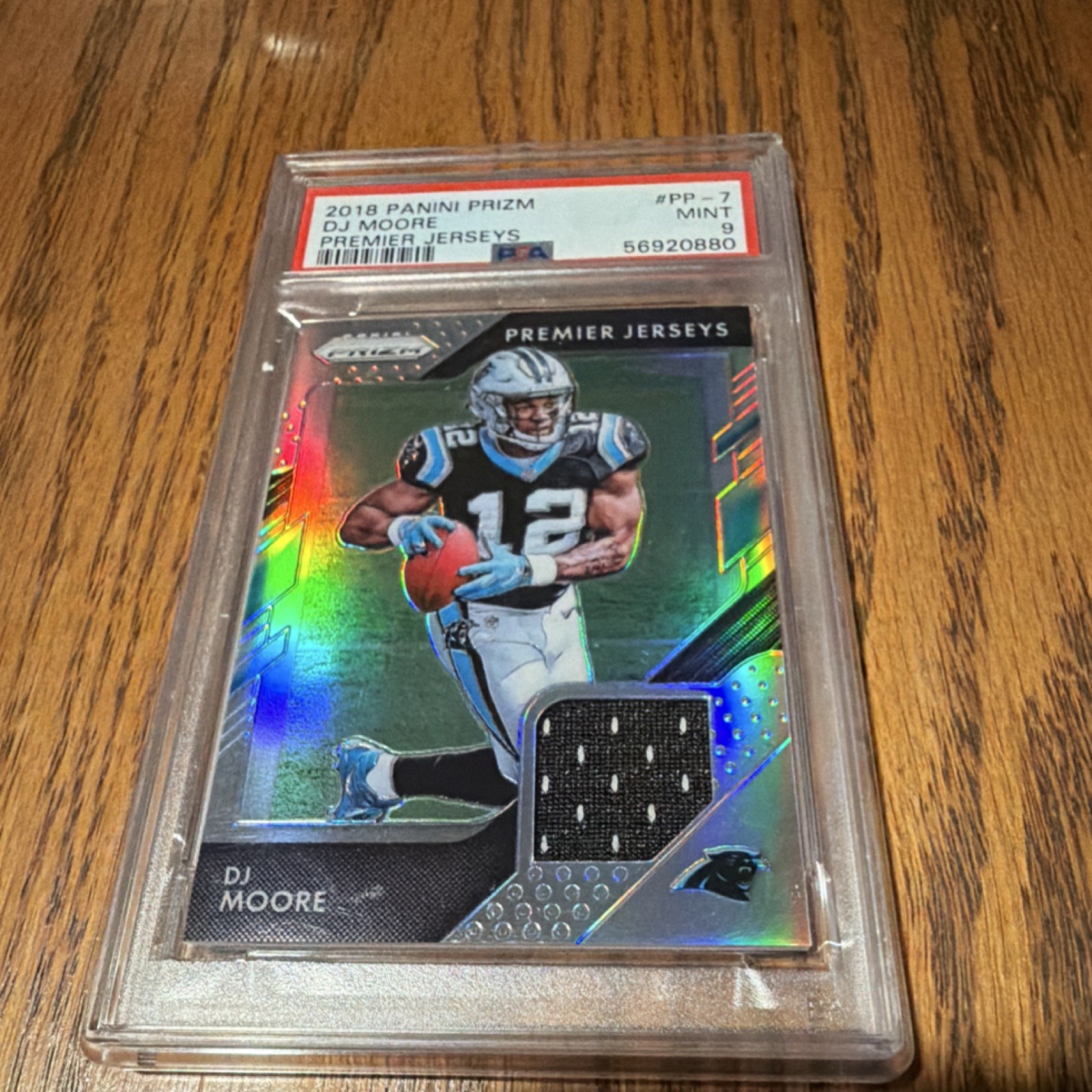 Panini 2018 Prizm Premier Jerseys D.J. Moore #PP-7 PSA 9 Carolina Panthers