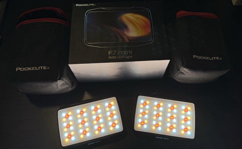 Pair Of Falcon Eyes F7 Mini 5W RGB LED Camera Lights QTY - 2
