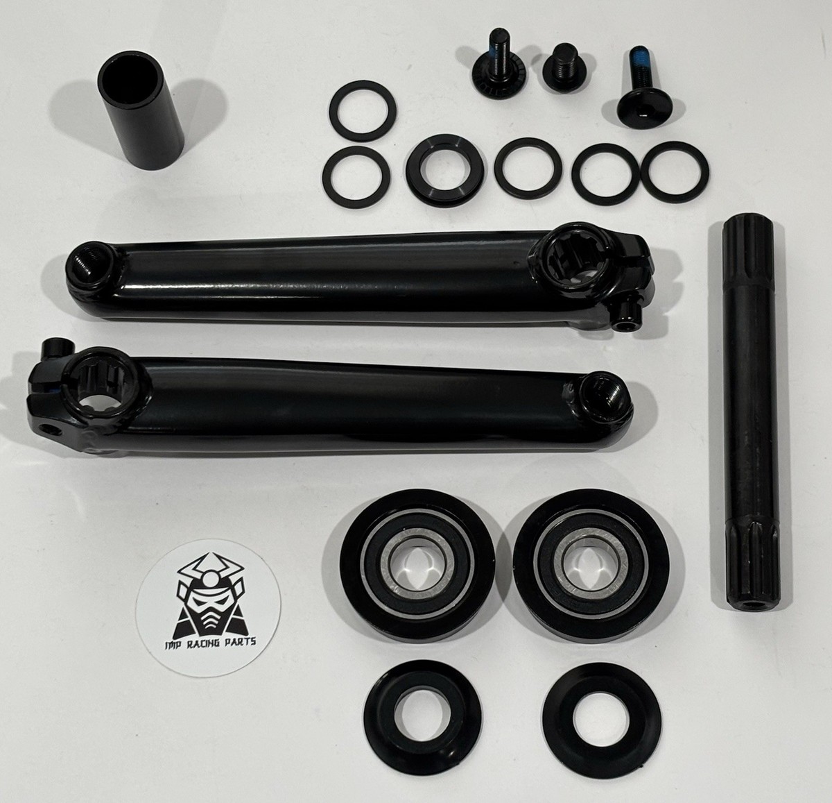 BICYCLE 3 PIECE CHROMOLY BMX CRANK SET 175 MM 19MM BLACK | eBay