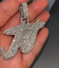 Men's Real Moissanite Custom Any Letter "JJ" Pendant 925 Sterling Silver