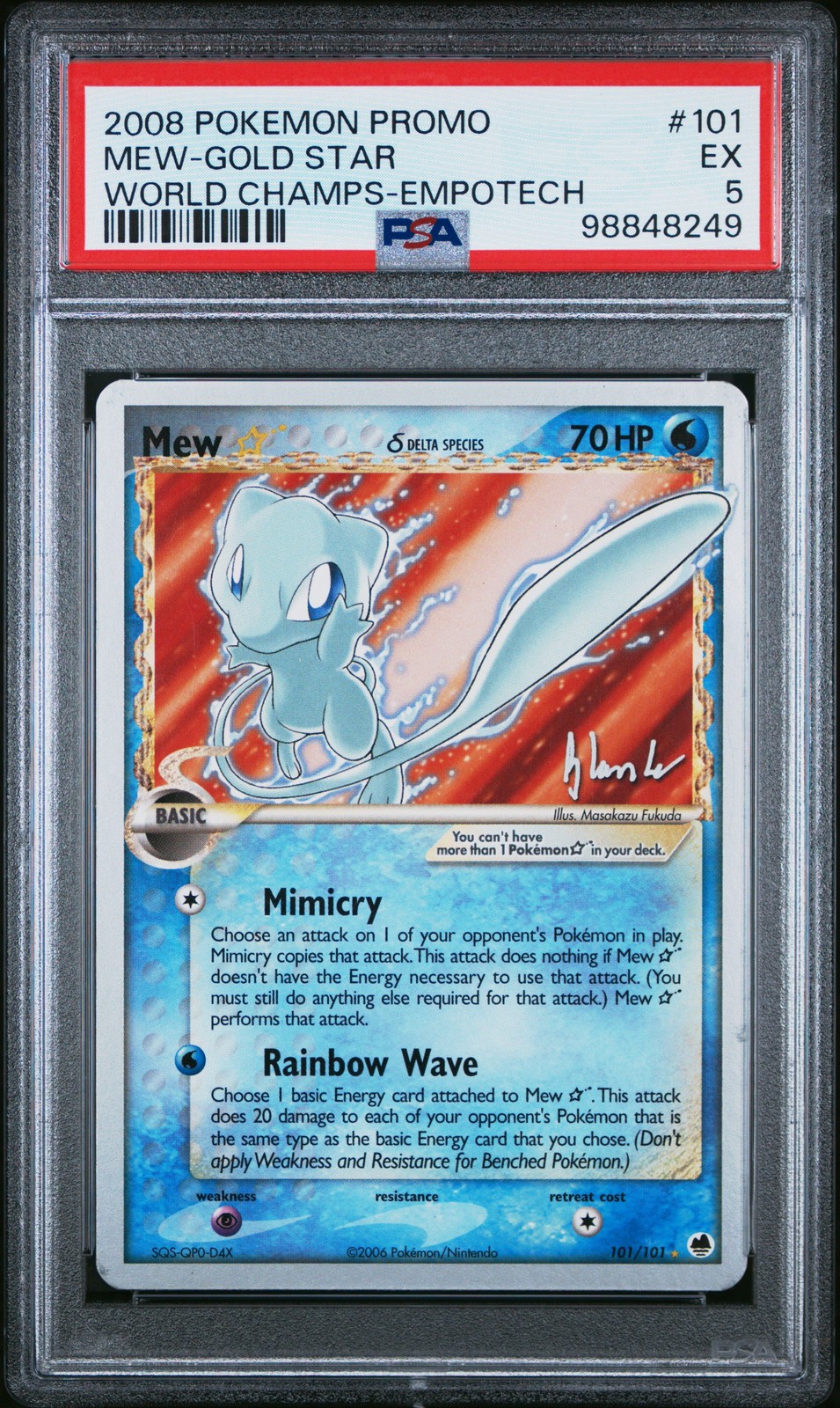 Pokemon Mew Gold Star World Championships Promo 101 Empotech PSA 5