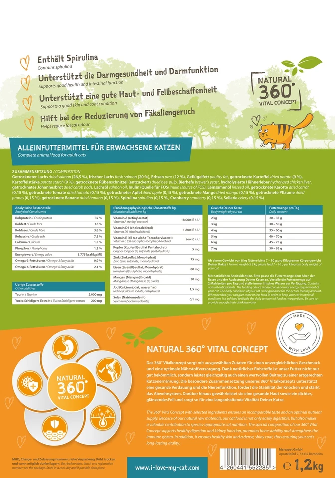 (10,83 EUR/kg) ILove My Cat - Getreidefreies Trockenfutter für Katzen - Lachs - Bild 4 von 4