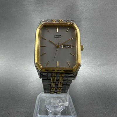 Citizen Tank Watch Men 27mm Gray Dial Two Tone Daydate 1000-S63871
