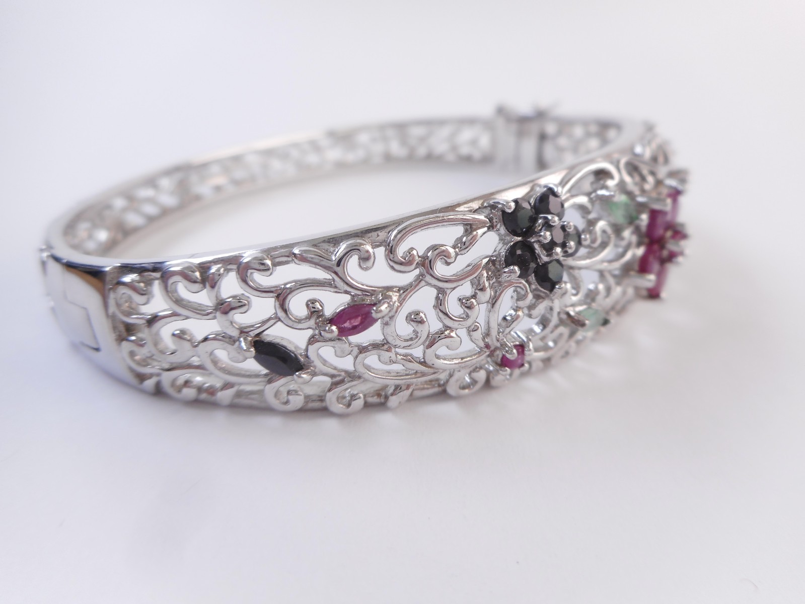 Ross Simons Sterling Silver Flower Ruby Emerald S… - image 5