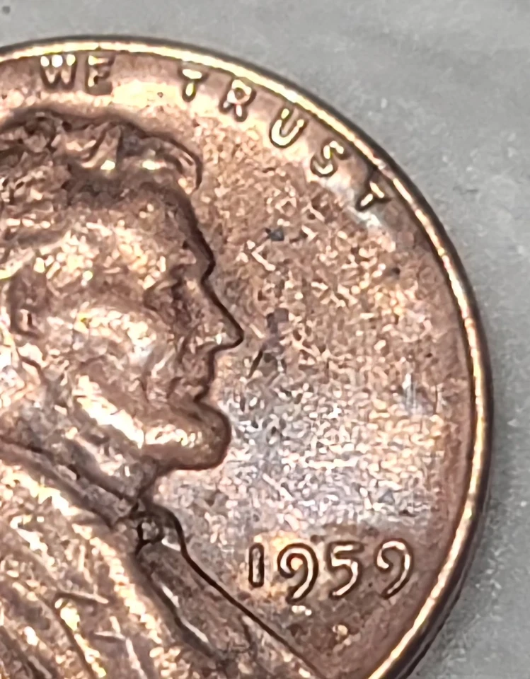 1959 No Mint Mark  Lincoln RB Penny Error “L”  In Lib & Letter on  Rim - Errors - Image 2 of 4
