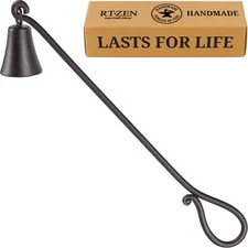Rustic Bell Candle Snuffer - Handcrafted Decorative Rustic Wrought Iron Candl...