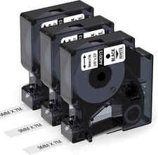 3X tape cartridge 40913 black on white background 9mm x 7m for D1 DYMO labeller