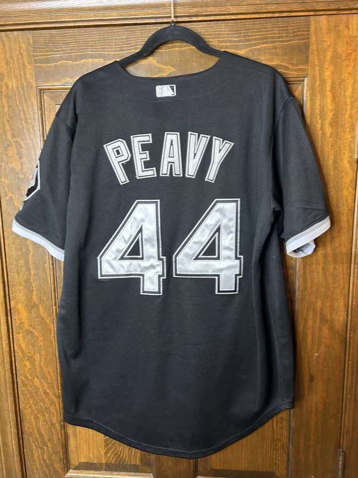 Camiseta de béisbol Jake Peavy Chicago White Sox COSIDA MAJESTUOSA XL negra Foto 4 de 4