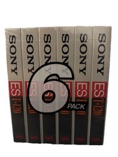 Sony ES 6 Pack T-120 Blank Media VHS Tapes, Brand New Factory Sealed, USA
