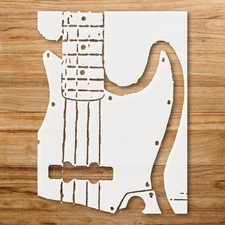 Elegant Guitar Outline Stencil Design for Unique Crafting Projects - StencilAir