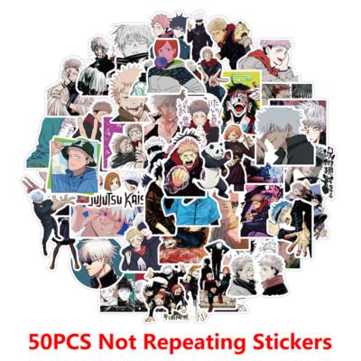 50pc Anime Jujutsu Kaisen Stickers Snowboard Laptop Luggage Guitar Suitc Qw Ebay