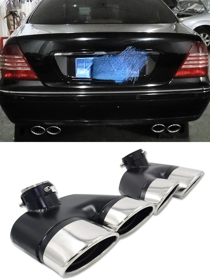 Puntas de silenciador de escape de acero sin estatinas para Mercedes Benz W220 S350 S320 S500 Foto 2 de 4